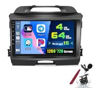 PLKEQS Autoradio Android 15 4 64G per K-ia Sportage 2010-2016 con Carplay Wireless, Android Auto, Touchscreen 9'' 2K 2000 x 1200, Radio con Bluetooth 5.0, DSP, GPS, WiFi, SWC,K4 PRO Plus