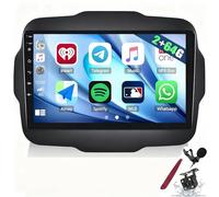 PLKEQS Autoradio Android 15 da 2G 64G per J-eep Renegade 2016-2020 con Carplay, Android Auto, Schermo Touchscreen da 9", GPS SAT NAV, WiFi, Bluetooth, FM RDS, Mirror Link e Fotocamera,K5 PRO Plus