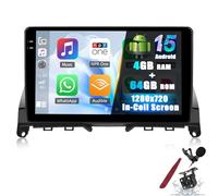 PLKEQS Autoradio Android 4G 64G per B-Enz Classe C 3 W204 S204 2006-2011 Radio CarPlay Android Auto Schermo Touch InCell da 9 Pollici, GPS SAT NAV, Bluetooth 5.0, FM/RDS, SWC, EQ, Telecamera,K3 PRO