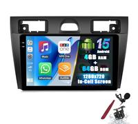 PLKEQS Autoradio Android 4G 64G per F-ORD Fiesta Mk5 2002-2008 con CarPlay e Android Auto, Schermo Touch InCell da 9 Pollici, GPS SAT NAV, Bluetooth 5.0, Radio FM/RDS, SWC, EQ, Telecamera,K1 PRO Plus