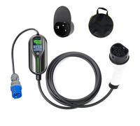 PLKEQS Caricabatterie EV Tipo 2 7KW Corrente Regolabile 8A-32A Caricabatterie per Auto Elettrica Domestico e Portatile con Spina CEE Monofase, Display LED, Ritardo di Tempi 1-10 Ore e Borsa,10m