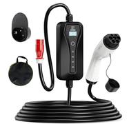 PLKEQS Caricatore EV Tipo 2 a Spina CEE Trifase 22KW Corrente Regolabile 8-32A Cavo Caricatore EV con Display LED, Supporto Pistola con Temporizzazione e Borsa per Tutti i Veicoli EV/PHEV Tipo 2,10m