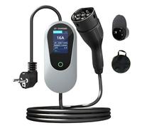 PLKEQS Cavo di Ricarica EV di Tipo 2 3.5kW Corrente Regolabile 8A-16A Stazione di Ricarica Mobile/Cavo di Ricarica Wallbox Tipo 2 con Display LED/Intervallo di Tempi 1-10 Ore IP66 IEC62196-2,15m