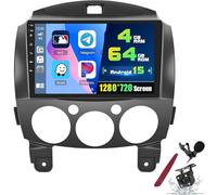 PLKEQS K2 PRO Plus,Autoradio Android 15 4 64G per M-azda 2 2007-2014, Schermo Touch 9" 2K, CarPlay Wireless Android Auto, 32EQ 5G WiFi Bluetooth GPS FM RDS Telecamera di Retromarcia