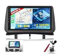 PLKEQS K6 PRO, 6 128G Stereo per Auto Android 15 8-Core per Renault Clio 3 2006-2012, Schermo Touch da 9" 2K Double DIN, GPS Bluetooth WiFi RDS DSP, Telecamera Posteriore