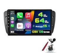 PLKEQS Radio 4 64G per S-Eat Ibiza 6J IV 2009-2014, Stereo Android con Touchscreen 9'' 2K, CarPlay Wireless, Android Auto, Equalizzatore 32EQ, WiFi 5G, 1080P, Bluetooth, Fotocamera,K4 PRO Plus