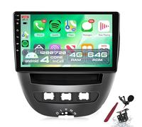 PLKEQS Stereo Auto 4G 64G per C-itroen C1/P-eugeot 107/T-oyota Aygo 2004-2014 CarPlay Android Auto, Radio Auto Android 15 con Schermo Touch in-Cell da 10,1'' GPS Bluetooth 5.0 FM RDS EQ Wi-Fi,K2 PRO