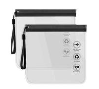 PLKSEI 2 Pezzi Buste da Viaggio per Liquidi 20x20cm Buste per Liquidi Aereo Busta Trasparente Aereo Beauty Case Trasparente Aereo Bustine Richiudibili Sacchetti Liquidi Aereo Busta Impermeabile
