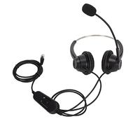 PLKYZMCDK H360D RJ9 Business Headset, Binaural Phone Headset with Noise Cancelling Mic, Inline Volume Control and 6 Speed Line Switch, Double Sided Call Center Headset for Home Office and Cu