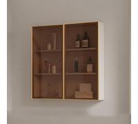 Pllrbvshs Armadietto bagno Armadietto da Parete con Luce a Sensore, Telaio in Alluminio, Mobile da Doccia e Lavaggio, Mensola Profumi, Ideale per Cucina, Bagno e Lavanderia.(White1,50 x 13 x 70 cm)