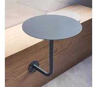 Pllrbvshs Tavolino da parete moderno e colorato in metallo, tavolino da caffè e da pranzo sospeso in ferro battuto a forma di L, piccolo tavolo rotondo per bar o soggiorno.(Gray,40cm/15.7in)