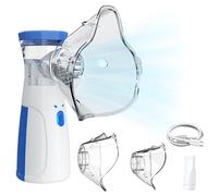PLLYPE Aerosol Portatile Silenzioso, Macchina Aerosol per Malattie Respiratorie Efficace, Aerosol Ultrasuoni Inalatore con 2 Maschere E 1 Boccaglio, USB-C Ricaricabile, per Viaggi e Uso Domestico