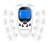PLLYPE Elettrostimolatore Muscolare TENS/EMS, Tens Elettrostimolatore Dolore, Dispositivi di Corrente di Stimolazione TENS a 2 Canali, 6 modalità e e 8 elettrodi, per la costruzione muscolare