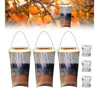 PLLYPE Kit Trappola per Mosche, 3 Pezzi Trappola per Antimosche, Trappola Acchiappa Mosche Zanzare, Cattura Mosche con Alimenti, Ideale per Giardini, Cucina, Fattorie, Interno ed Esterno