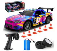 PLLYPE Macchina Telecomandata Drift, 1:22 RC Drift Car, 2,4 GHz Mini Auto telecomandata, 15km/h Auto da corsa telecomandata con Luce LED Colorati, per Bambini di Età Superiore agli 6 Anni