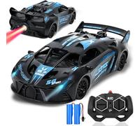 PLLYPE Macchina Telecomandata per Bambini, 1:18 Auto Telecomandata Bambino con Spray, RC Drift Car con Luce LED, per Bambini di Età Superiore agli 3 Anni, Blu
