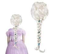PLLYPE Parrucca da principessa Elsa, costume da Rapunzel per bambini, parrucca Rapunzel treccia, parrucca Elsa parrucca ragazza principessa cosplay accessorio per carnevale mascherata