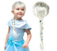 PLLYPE Parrucca Elsa Bambina, Parrucche di Elsa, 65 cm Principessa Parrucca Treccia, Parrucche Lunghe Intrecciate da Principessa, per Bambini Cosplay Parrucca per Carnevale Idea Regalo