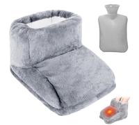 PLLYPE Scalda Piedi non Elettrico, Scaldapiedi Borsa Acqua Calda, Scaldapiedi Peluche, per Donne/Uomini/Bambini, Ideale Come Regalo di Natale in inverno(Grigio)