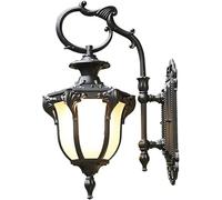 PLMNBQWE Applique da Parete, Applique da Giardino, Lanterna da Parete per Esterni, Grande Lampada da Parete Nera Alta 50 cm, Staffa in Alluminio Impermeabile