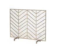 PLMNBQWE Parascintille per Camino, Semplice divisorio Dorato per Camino con Rete parascintille, parascintille per Pavimento per la casa, parapetto Decorativo per Camino in Ferro battuto