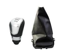 PLMNHSS Leva cambio dell'auto Per Fiesta 2008-2012 Pomello Del Cambio Auto | Collare della custodia della copertura dello stivale con ghetta manuale a 5/6 velocità(6 Speed Silver)