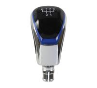 PLMNHSS Leva cambio dell'auto Per Golf 8 Pomello Del Cambio Manuale | Leva del cambio in pelle da 12 mm a 5 velocità a 6 velocità, cambia testa Car Styling(Silver-Blue 5Speed)
