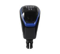 PLMNHSS Leva cambio dell'auto Per Golf 8 Pomello Del Cambio Manuale | Leva del cambio in pelle da 12 mm a 5 velocità a 6 velocità, cambia testa Car Styling(Black-Blue 5Speed)