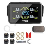 PLNHASG di Monitoraggio della Pressione dei Pneumatici per Auto para Avviso Temperatura, Risparmio Carburante 4 Sensori Esterni Monitor di Sicurezza per Pneumatici
