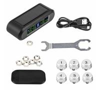 PLNHASG di Monitoraggio della Pressione dei Pneumatici per Auto, TPMS Solare Wireless, Allarme para 6 Sensori Esterni Monitor di Sicurezza per Pneumatici
