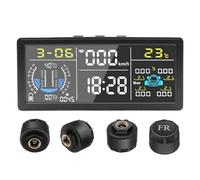 PLNHASG Tachimetro Multifunzione per La Temperatura dei Pneumatici TPMS para 4 Sensori Esterni di Monitoraggio della Pressione Monitor di Sicurezza per Pneumatici