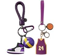 PLNVNVP 2Pcs Portachiavi Basket, Basket Numero Portachiavi, Portachiavi 3D con Sneaker da Basket, Sport Palla Portachiavi Basket Souvenir, Ornamenti per Zaini, Regalo per Gli Appassionati di Basket