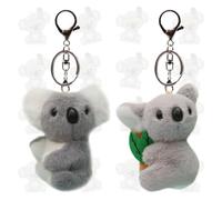 PLNVNVP 2Pcs Portachiavi Koala Peluche, 10cm Koala Doll Keychain Portachiavi Animali Peluche, per Borsa Auto Chiave Ciondolo Borsa Zaino per Bambini Regalo