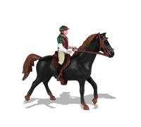 PLNVNVP Cavallo Figure con Cavaliere, Sellino e Brina Modelli di Cavalli Statuine Realistiche di Cavallo Animali Cake Topper Giocattoli Educativi Scientifici Figura da Cavalcare da Collezione