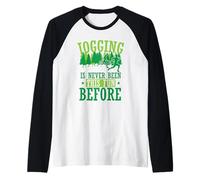 Plogging Jogging Non è mai Stato così Divertente Prima Maglia con Maniche Raglan