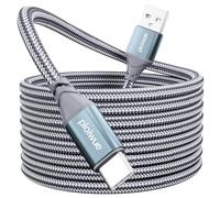 Ploiwue Cavo USB C extra lungo 5 m, controller PS5 cavo di ricarica in nylon USB tipo C, compatibile con Sony PlayStation 5 Samsung Galaxy S10/S9/S8 Plus, Note 10 9 8, A12 A50 A51 A51s, Switch, ecc