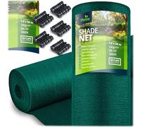 Plonos Rete ombreggiante per ombreggiatura, protezione solare, grammatura 140 g/m², superficie 75 m², dimensioni 1,5 x 50 m, verde