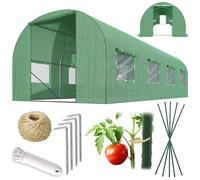 Plonos Serra a tunnel con telaio in acciaio, set con supporto per piante, 2,5 x 4 x 2 m, 10 m², verde