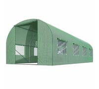 Plonos Serra a tunnel con telaio in acciaio, set con supporto per piante, 2,5 x 4 x 2 m, 10 m², verde