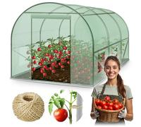 Plonos Serra a tunnel con telaio in acciaio Set con supporto per piante, 2 x 3 x 2 m, 6 m2, verde