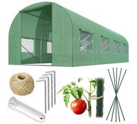 Plonos Serra a tunnel con telaio in acciaio Set con supporto per piante, 3 x 4,5 x 2 m, 13,5 m2, verde