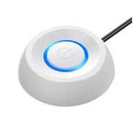 Plookyoe Interruttore per computer desktop, scheda madre per PC, avviamento esterno, luce LED, acceso/spento, pulsante rotondo, cavo di prolunga da 2 m,