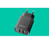 Caricabatterie 2A con Due Porte USB-A Nero PLTC2USB2AK Ploos