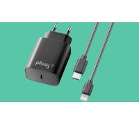 Ploos Caricabatterie da Rete USB-C 20W + USB-C Nero PLTCKITC2LMFI20WK PLOOS