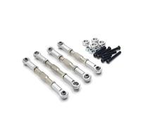 PLOQAZEH per HengLong per FeiYu per JJRC per WPL C14 C24 B14 B24 per MN D90 D91 D96 99S Tirante Regolabile in Metallo 4 Pezzi Ricambi Auto RC Sostituzione Uso Accessorio per Auto RC(Silver)
