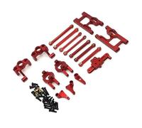 PLOQAZEH per Wltoys 124006 12423 12427 12428 12429 1/12 Kit Collegamento Tazza Sterzo Metallo RC Accessori Auto Sostituzione E Aggiornamento Uso Accessorio per Auto RC(Red)