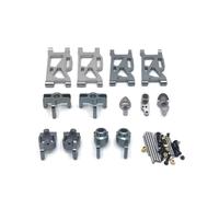 PLOQAZEH per WLtoys 144010 144001 02 124017-16-18 124019 Tazza Sterzo in Metallo Set Bracci Oscillanti Accessori Auto Telecomandate Sostituzione E Aggiornamento Uso Accessorio per Auto RC(Gray)