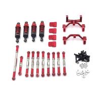 PLOQAZEH per WPL C14 C24 B14 B24 per HengLong per JJRC per FeiYu Ammortizzatore Idraulico in Metallo Tirante del Servo Tirante del Supporto Ricambi per Auto RC Accessorio per Auto RC(Red)