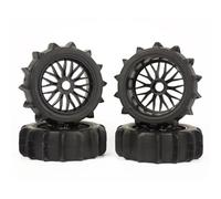 PLOQAZEH Rc Pneumatici Set per 1/8 RC Car Parts off-Road Short-Course Truck Remote Control Model Cars per Pneumatici da Deserto Acqua Galleggiante Sabbia Neve Pneumatici Ruote Ruote 17MM(Black)