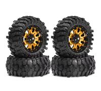 PLOQAZEH Rc Pneumatici Set per MJX H12Y+ per MN-128 per MN-82S LC79 per MN-82 1/12 4 Pezzi Cerchioni E Pneumatici Beadlock in Metallo da 1,9" per Auto da Cingoli, Accessori di Ricambio(Yellow)